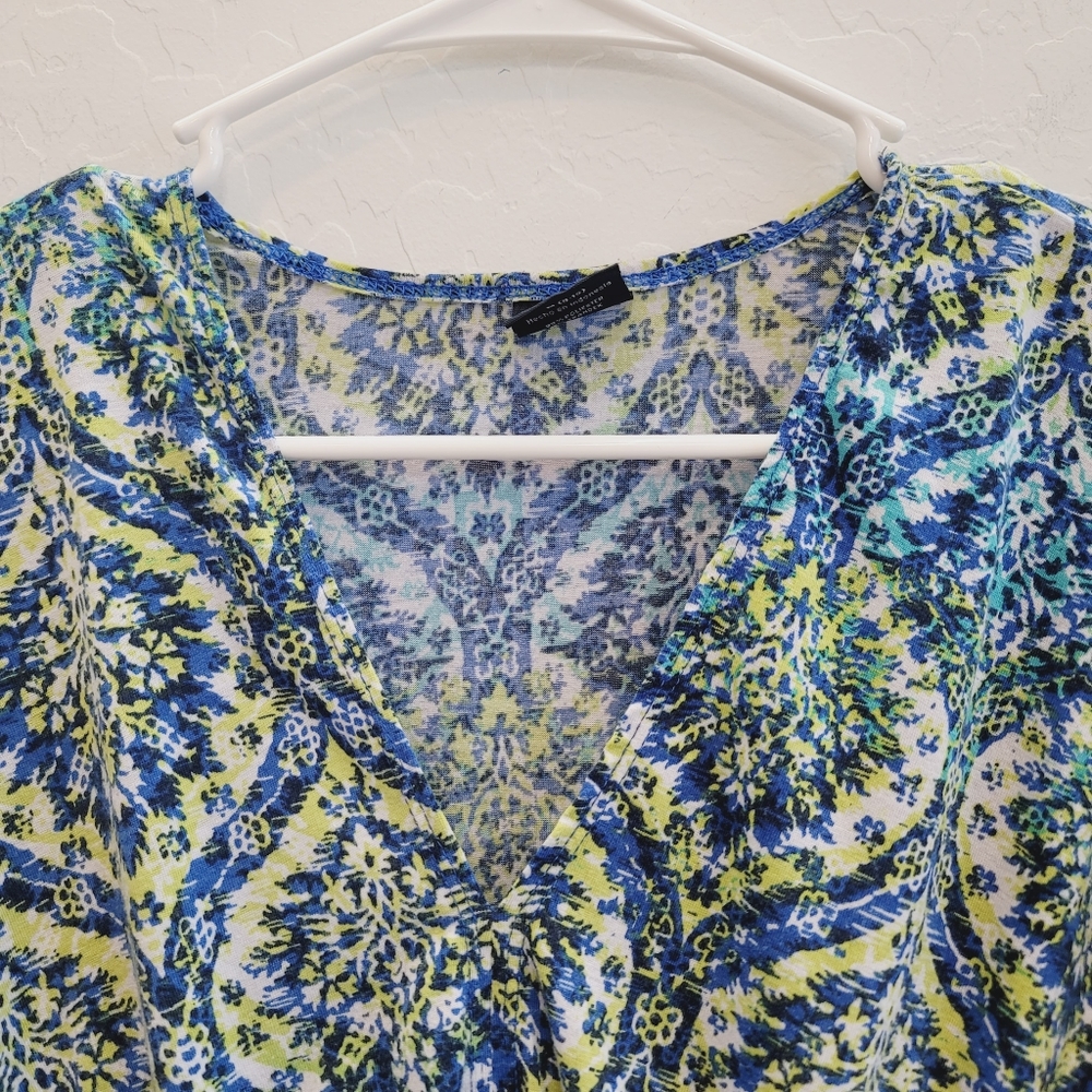 💕 Faded Glory Blue & Yellow Mini Dress Women's Size Medium - Picture 7 of 10
